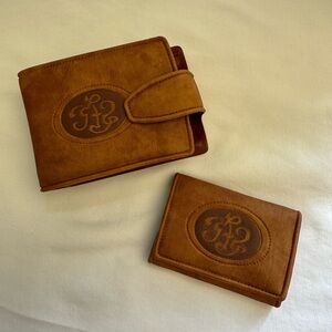Vintage monogrammed wallet with matching key case